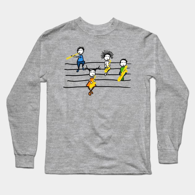 Sax Quartet Long Sleeve T-Shirt by Guastevi